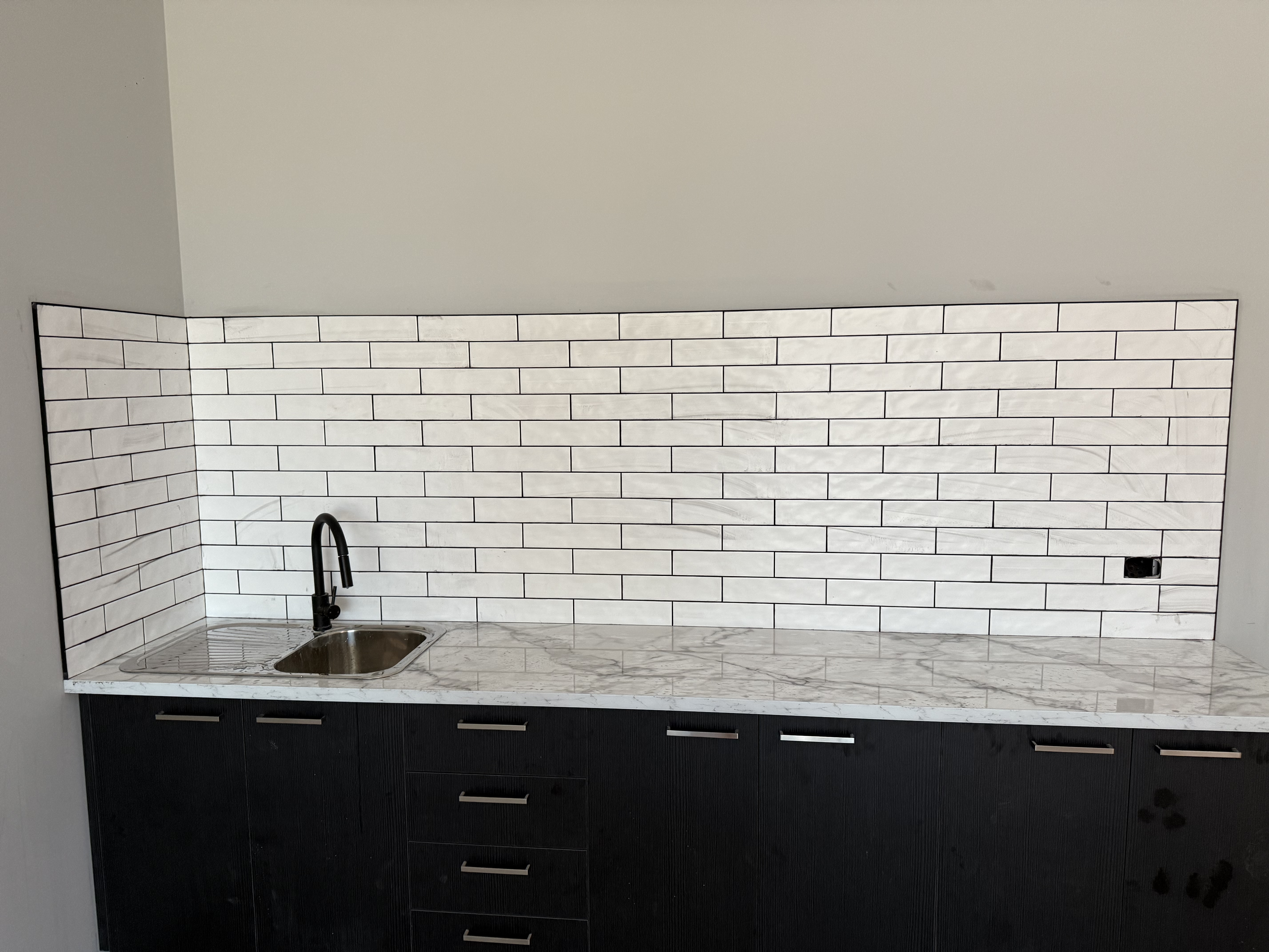 White subway tile splashback project in Melbourne, Victoria — gallery image