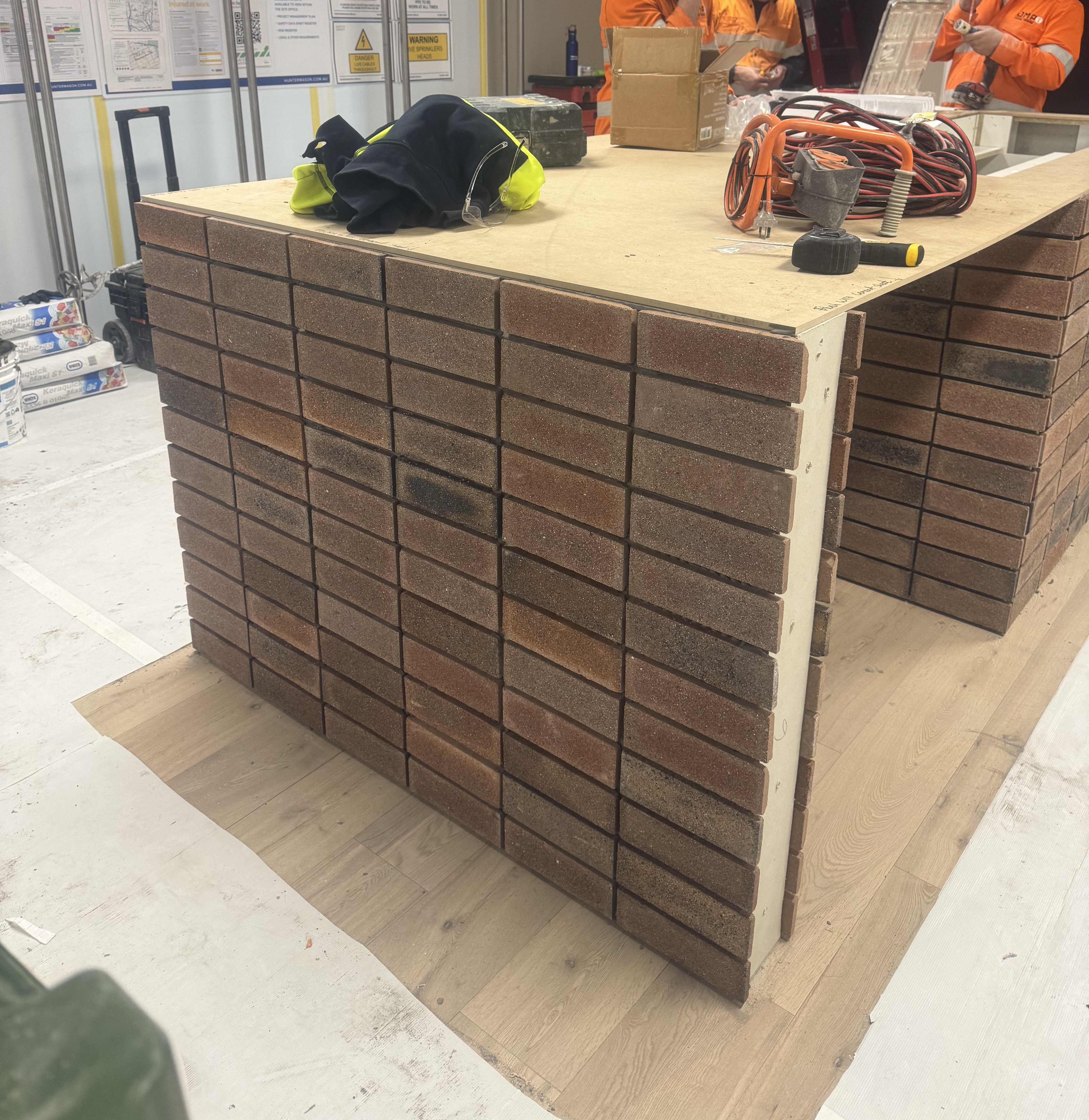 Commercial brick feature tiling in Melbourne, Victoria - gallery photo