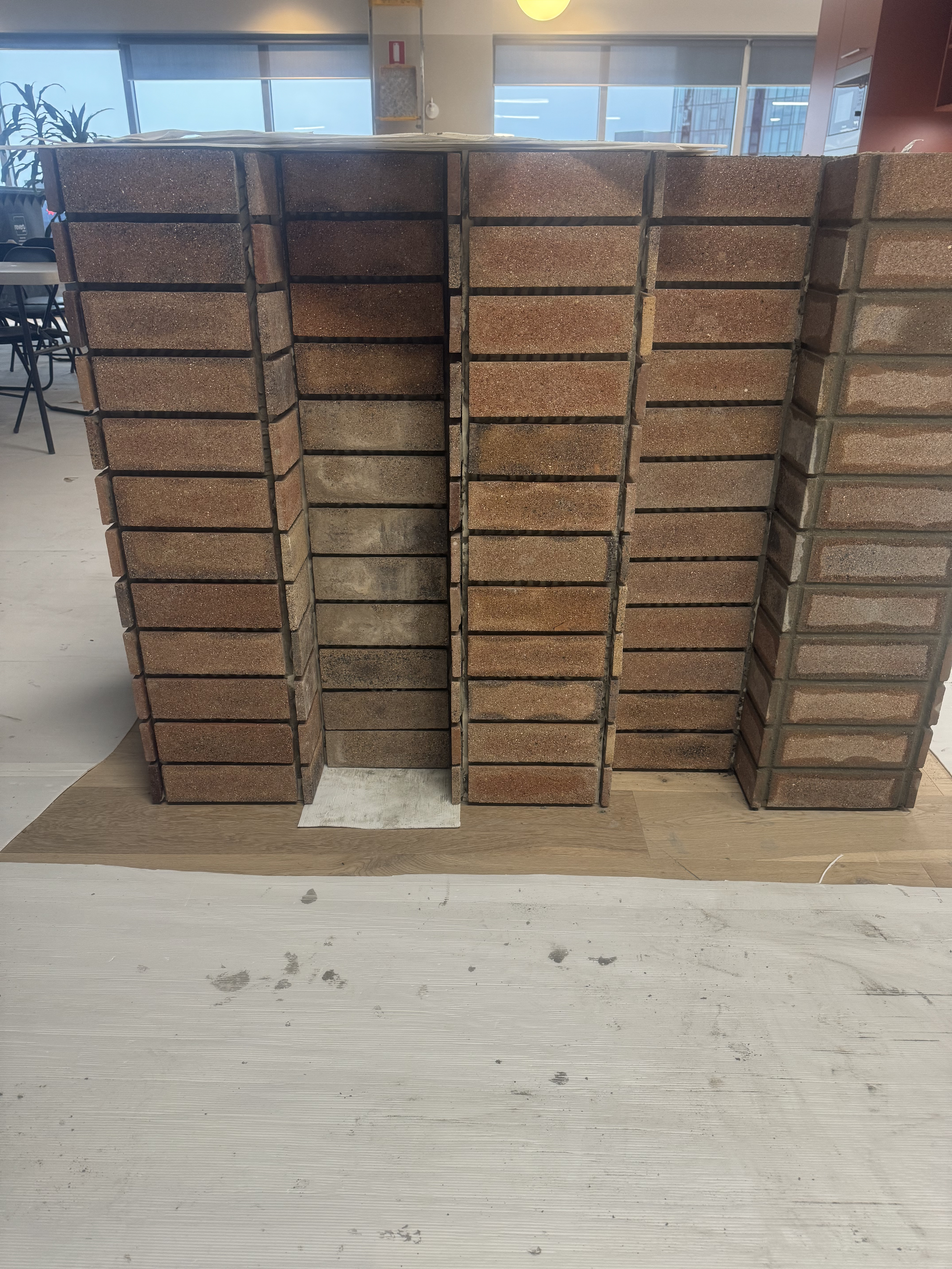 Commercial brick feature tiling in Melbourne, Victoria - gallery photo