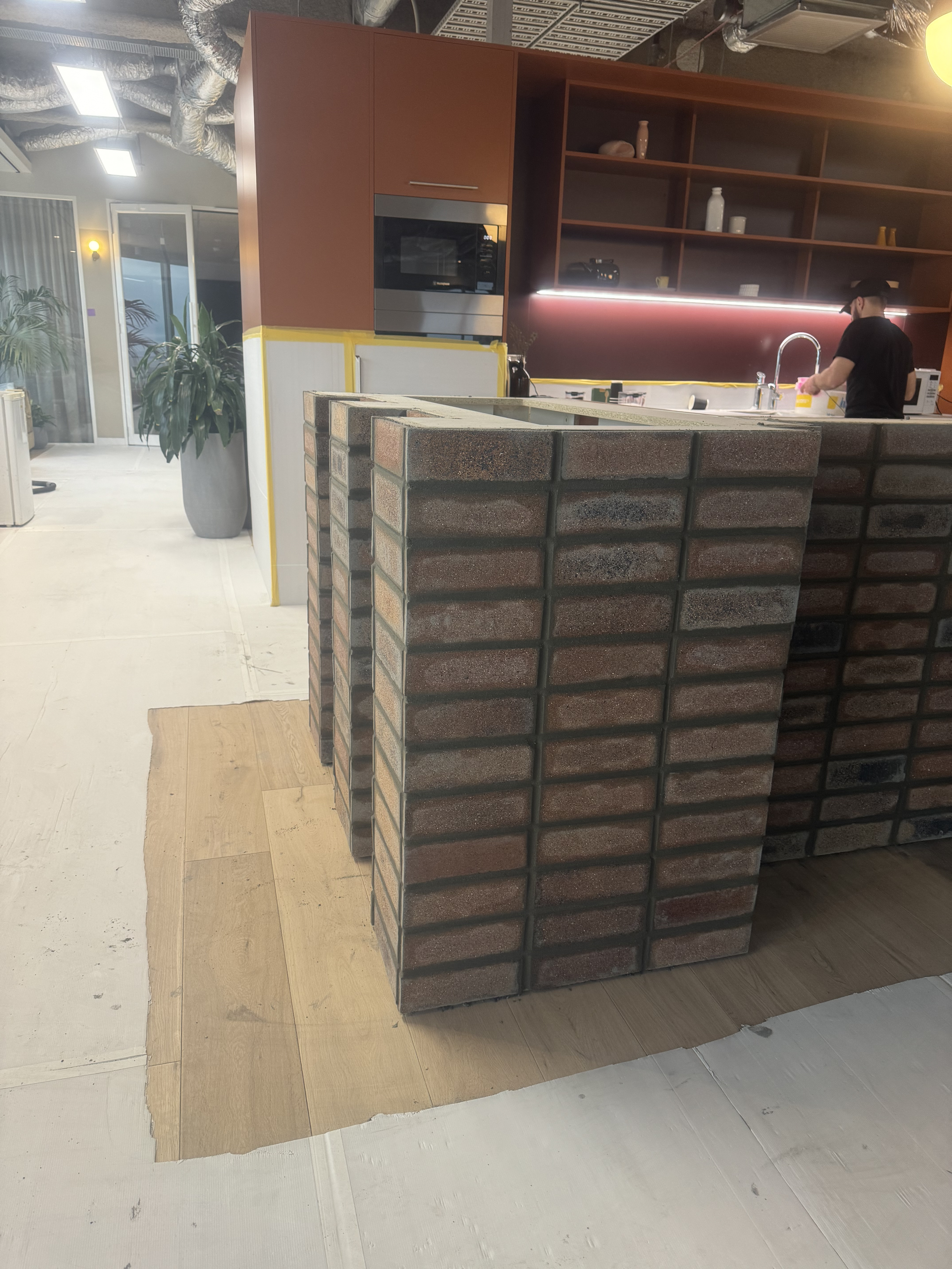 Commercial brick feature tiling in Melbourne, Victoria - gallery photo