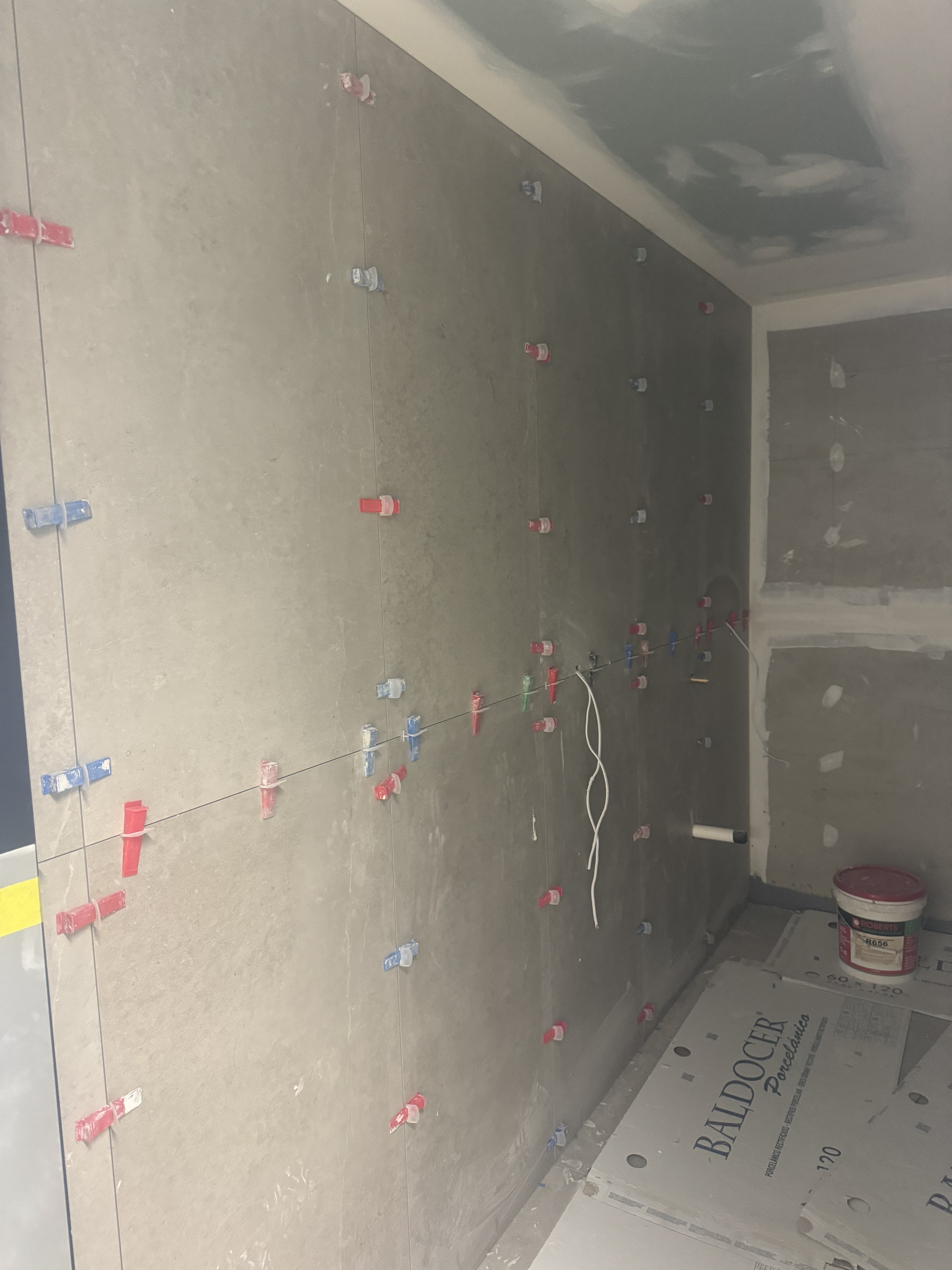 Grey bathroom wall tiling in Melbourne, Victoria - gallery photo