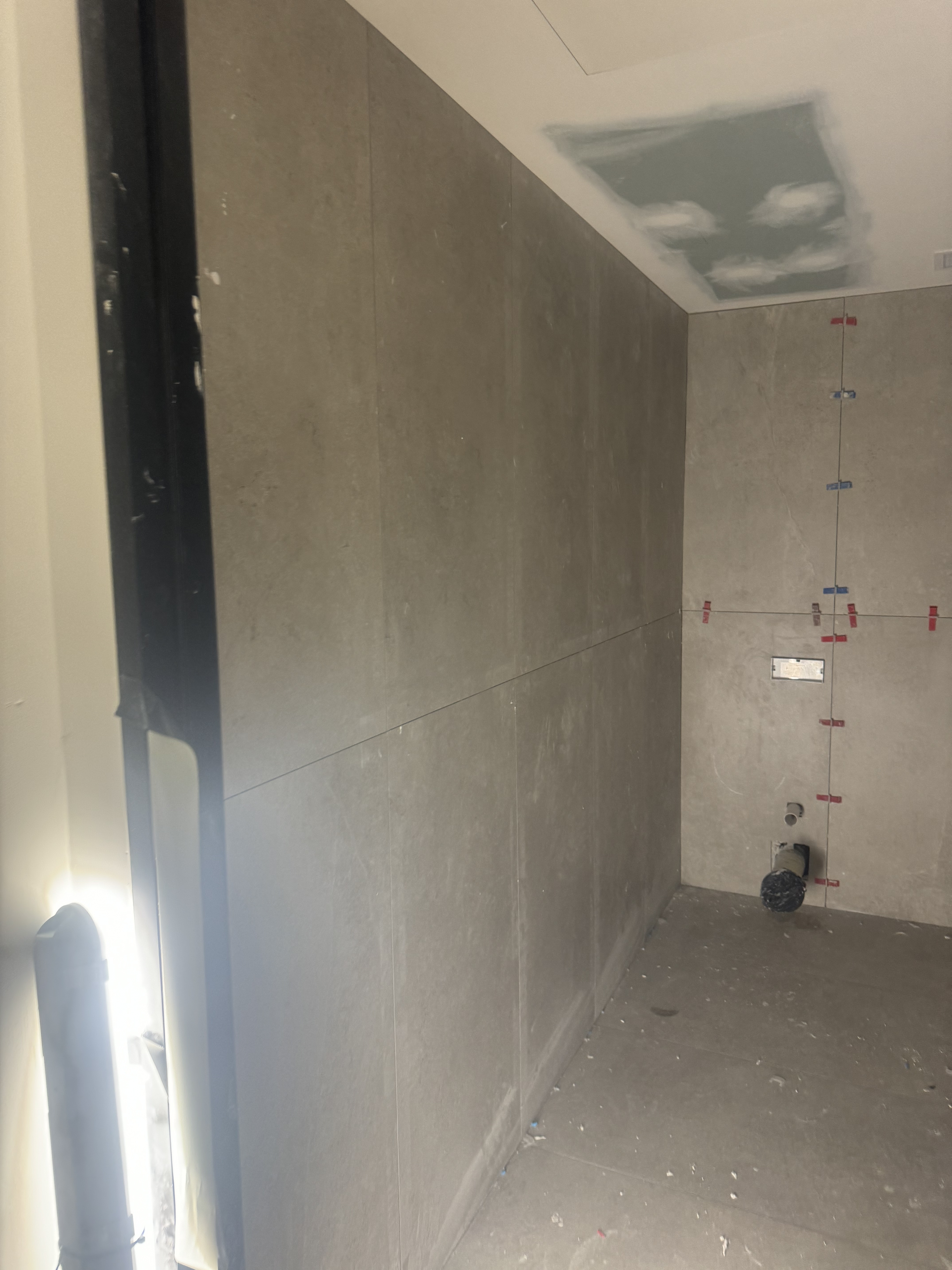 Grey bathroom wall tiling in Melbourne, Victoria - gallery photo