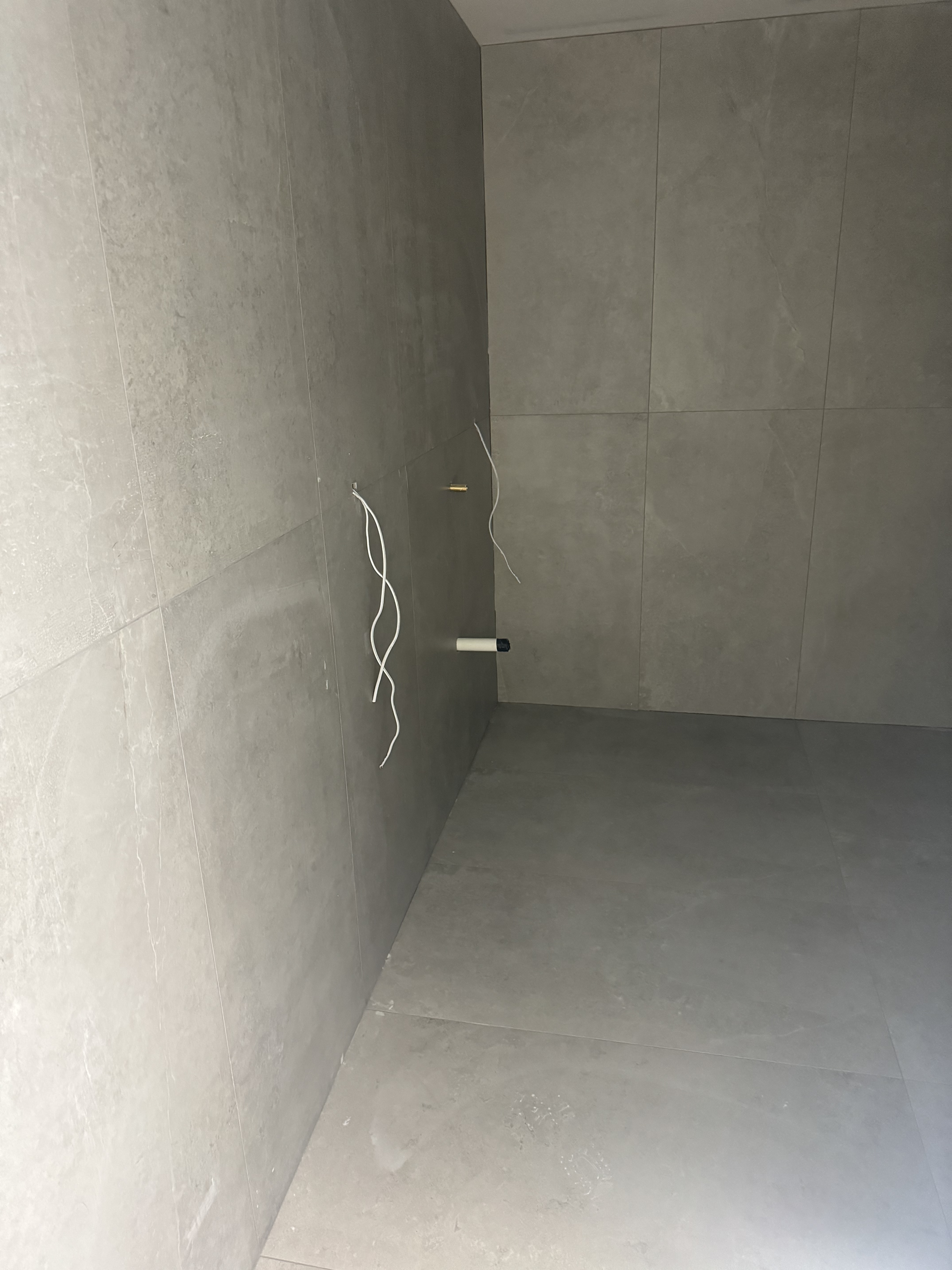 Grey bathroom wall tiling in Melbourne, Victoria