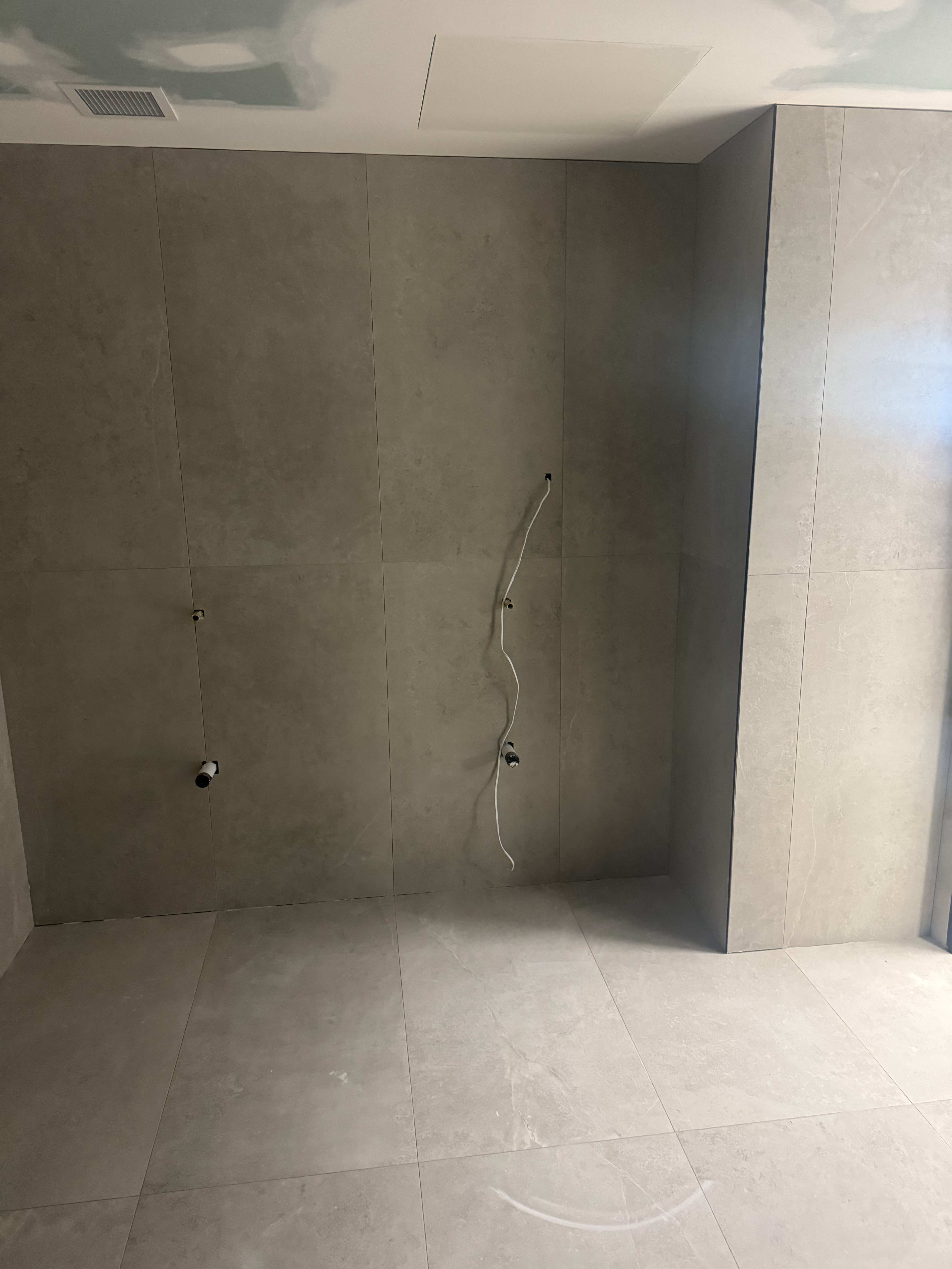 Grey bathroom wall tiling in Melbourne, Victoria - gallery photo