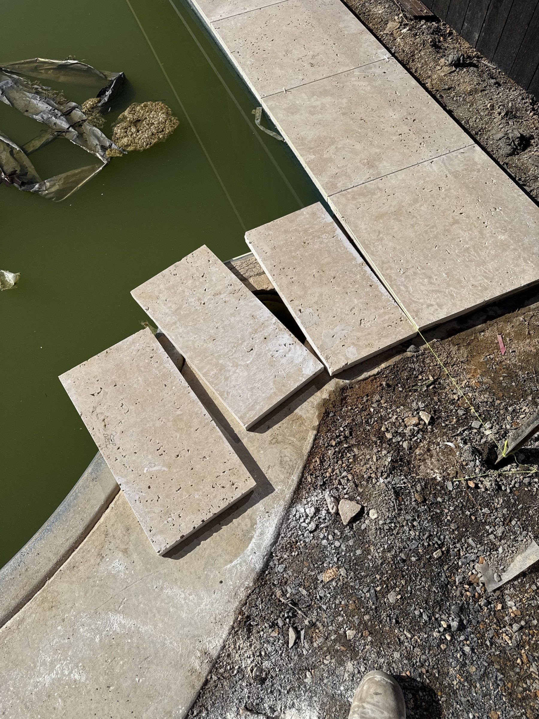 Park Orchards Travertine Pool Coping - gallery photo