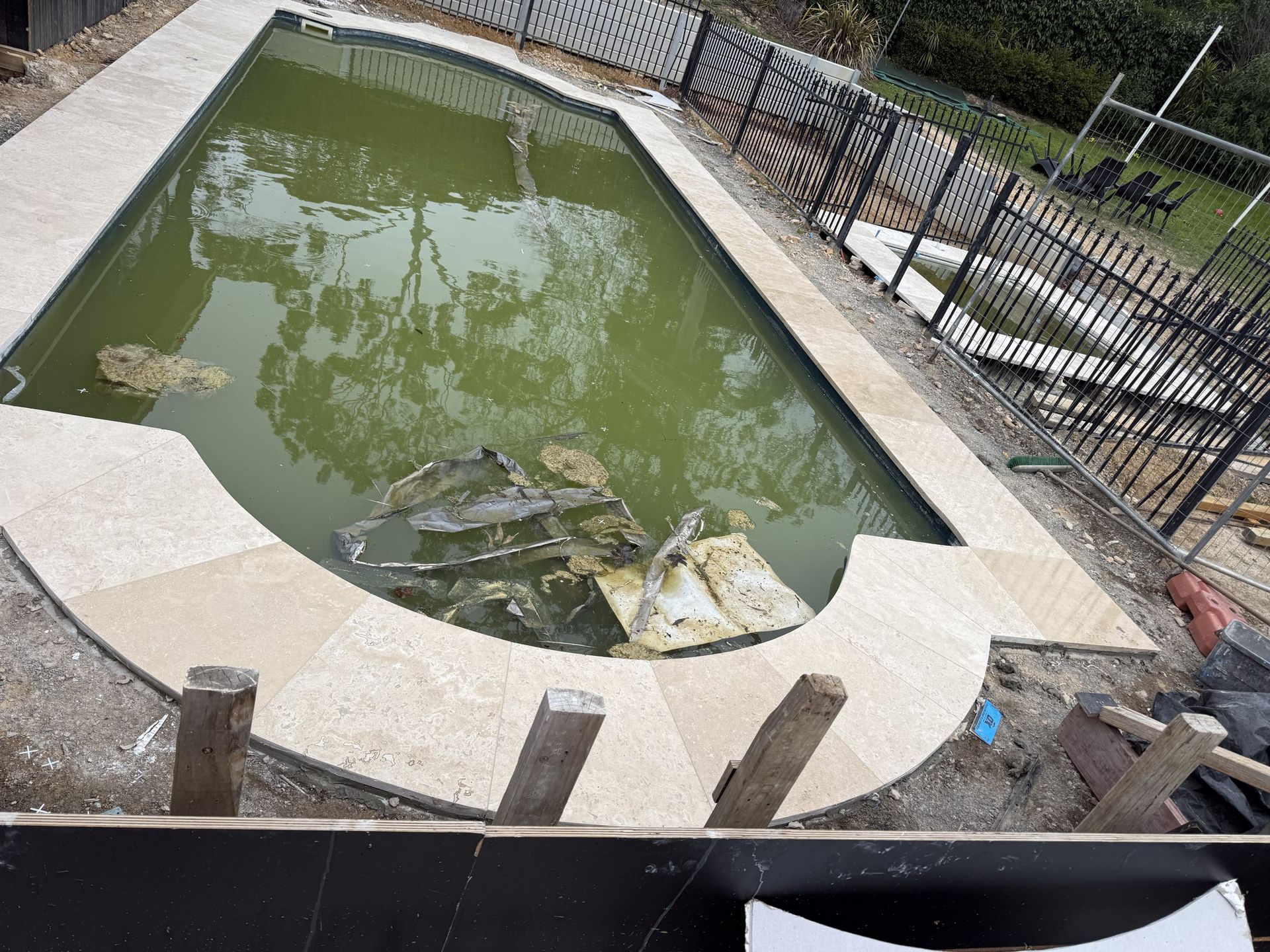 Park Orchards Travertine Pool Coping - gallery photo