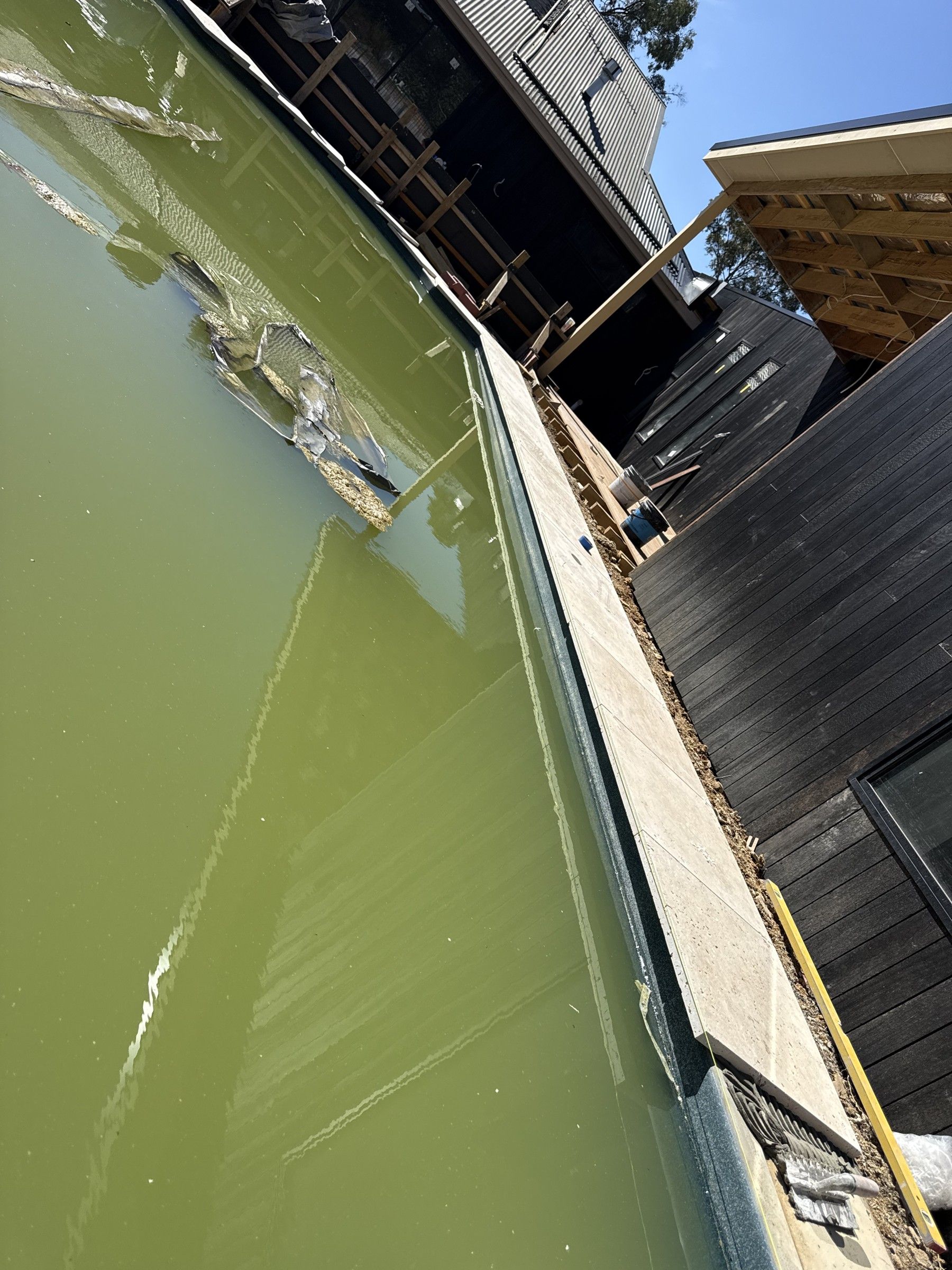Park Orchards Travertine Pool Coping - gallery photo